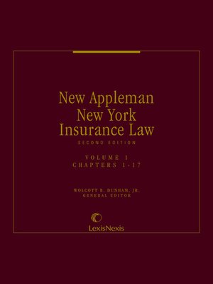 cover image of New Appleman New York Insurance Law